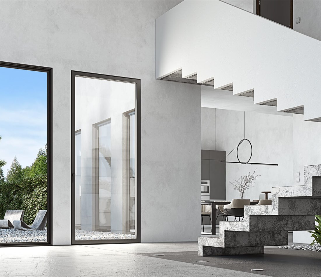 Elvial alüminyum pencere sistemleriyle modern iç mekân